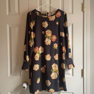Long sleeve floral dress. 100% poly